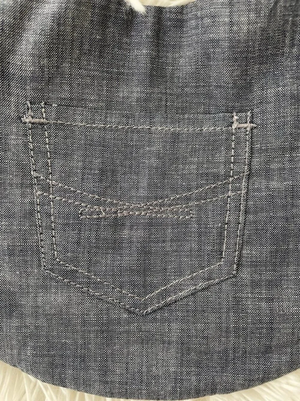 SALE! NWT GAP Baby BIB Snap Button (Blue Jean with Pocket)